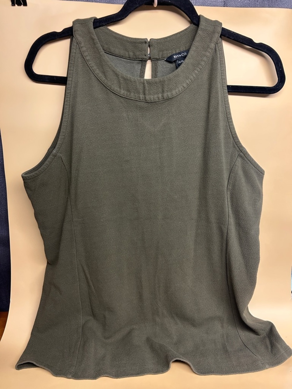 RW&CO Olive Tank with Keyhole Back